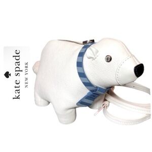 Kate Spade Arctic Friends Polar Bear Crossbody Leather Bag Purse NWT